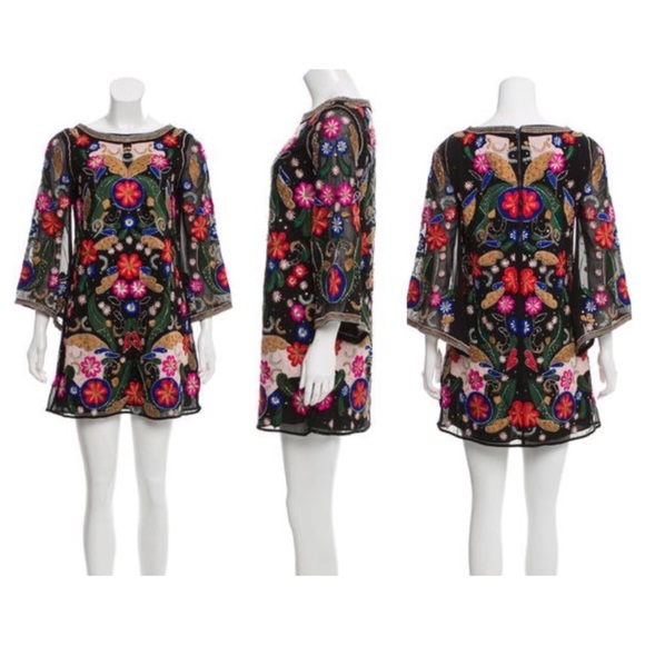 ALICE + OLIVIA Eleonora Embellished Floral Dress - Picture 5 of 14
